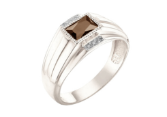 Печатка из серебра с кварцем