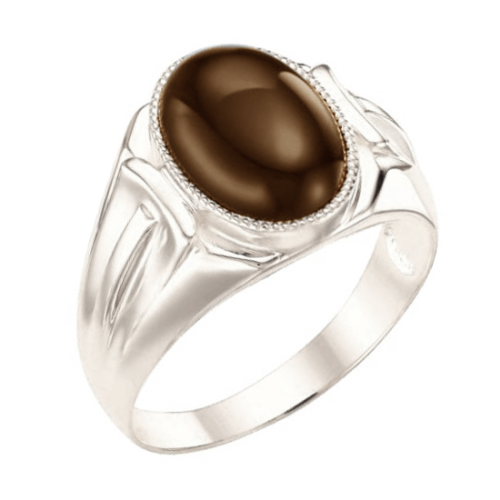 Печатка из серебра с кварцем