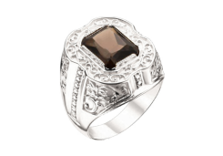 Печатка из серебра с кварцем