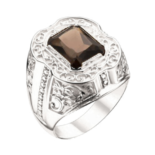 Печатка из серебра с кварцем