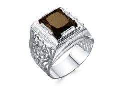 Печатка из серебра с кварцем