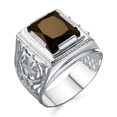 Печатка из серебра с кварцем