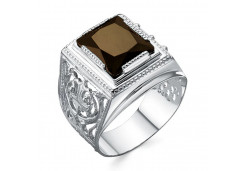 Печатка из серебра с кварцем