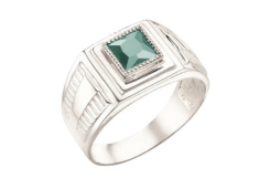 Печатка из серебра с празиолитом