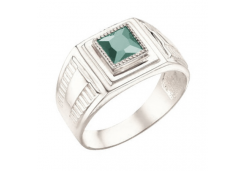 Печатка из серебра с празиолитом