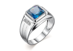 Печатка из серебра с лондон топазом