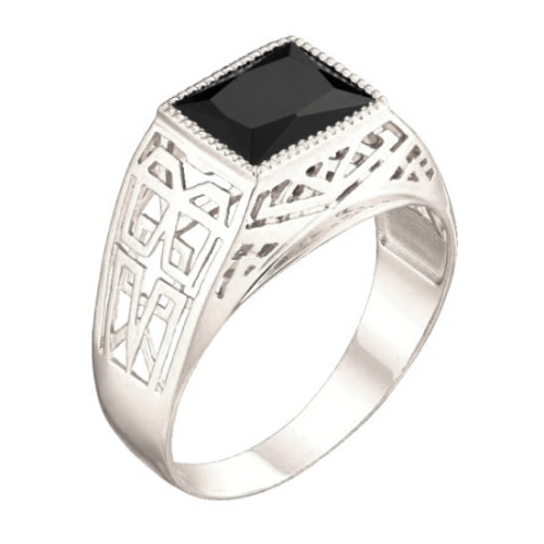 Печатка из серебра со шпинелью