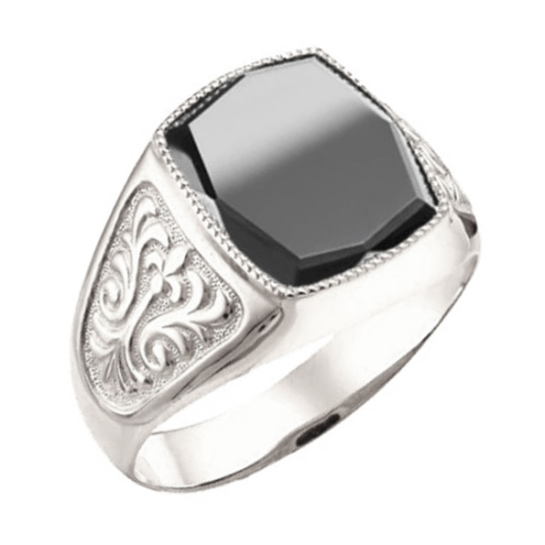 Печатка из серебра с агатом