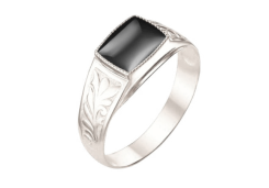 Печатка из серебра с агатом