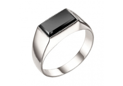 Печатка из серебра с агатом