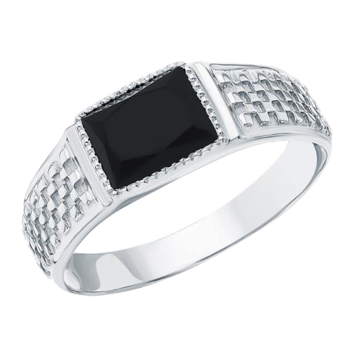 Печатка из серебра с агатом