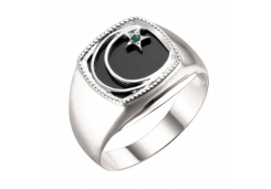 Печатка из серебра с агатом