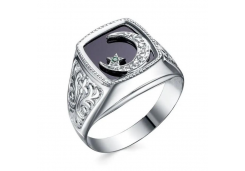 Печатка из серебра с фианитом