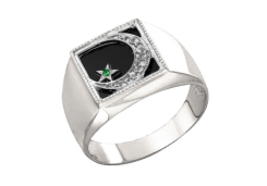 Печатка из серебра с фианитом