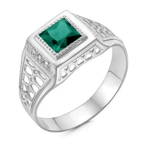 Печатка из серебра с турмалином