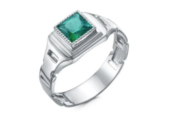 Печатка из серебра с турмалином