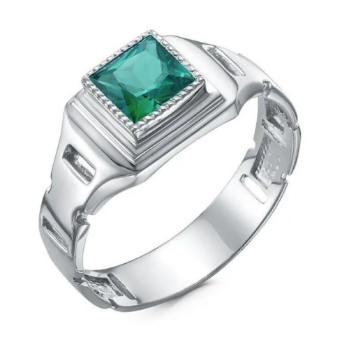 Печатка из серебра с турмалином