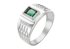 Печатка из серебра с турмалином