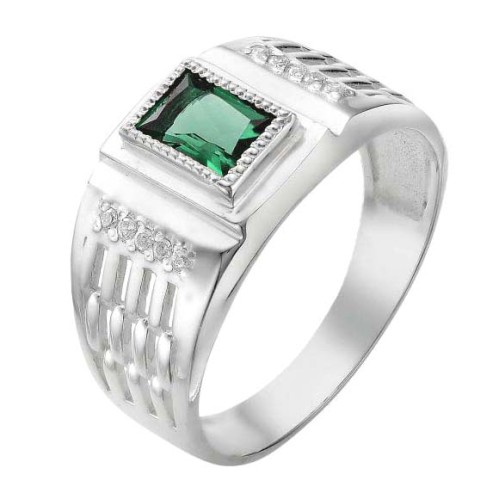 Печатка из серебра с турмалином