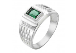 Печатка из серебра с турмалином