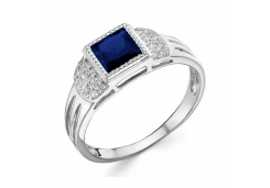 Печатка из серебра с сапфиром