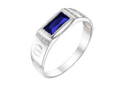 Печатка из серебра с сапфиром
