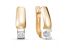 Золотые cерьги с бриллиантом