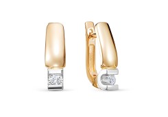 Золотые cерьги с бриллиантом