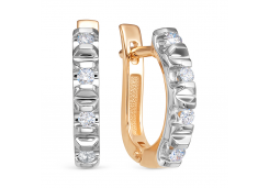 Золотые cерьги с бриллиантом