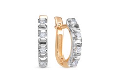 Золотые cерьги с бриллиантом