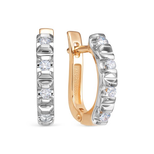 Золотые cерьги с бриллиантом