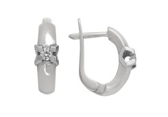 Серьги из белого золота с бриллиантом