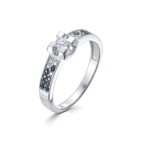 Кольцо из белого золота с бриллиантом