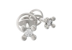 Серьги пусеты (гвоздики) из белого золота с бриллиантом