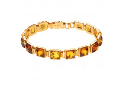 Браслет из серебра 925 пробы с янтарем