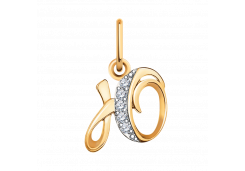 Золотая подвеска с фианитом