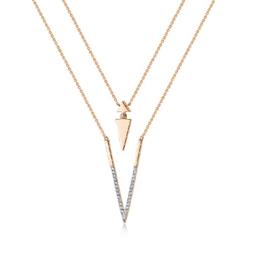 Золотое колье с бриллиантом