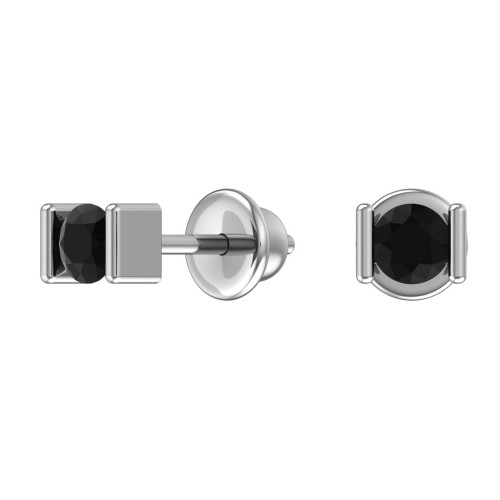 Серебряные cерьги пусеты (гвоздики) с фианитом