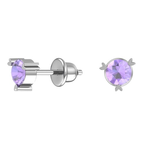 Серебряные cерьги пусеты (гвоздики) с фианитом