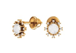 Серебряные cерьги пусеты (гвоздики) с фианитом