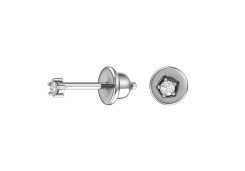 Серебряные cерьги пусеты (гвоздики) с фианитом