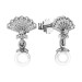 Серебряные cерьги пусеты (гвоздики) с жемчугом
