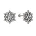 Серебряные cерьги пусеты (гвоздики) с фианитом