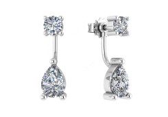 Серебряные cерьги пусеты (гвоздики) с фианитом