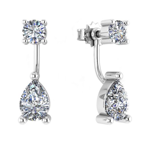 Серебряные cерьги пусеты (гвоздики) с фианитом