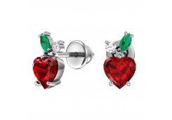 Серебряные cерьги пусеты (гвоздики) с кварцем