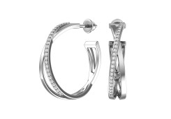 Серебряные cерьги пусеты (гвоздики) с фианитом