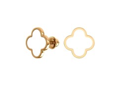 Серебряные cерьги пусеты (гвоздики) с позолотой с эмалью