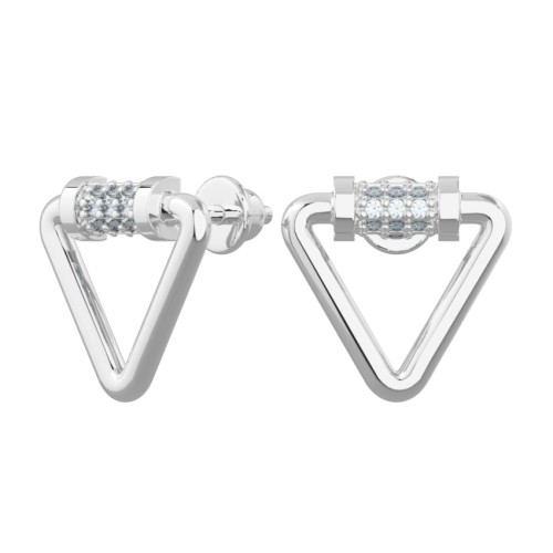 Серебряные cерьги пусеты (гвоздики) с фианитом