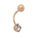 Серьга д/пирсинга из золота с фианитом